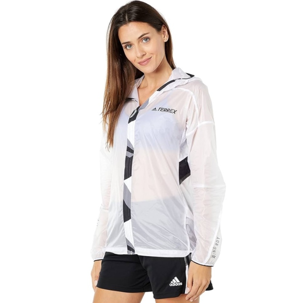 Adidas Wonen’s Terrex Agravic Pro Wind Jacket, White, Size XS